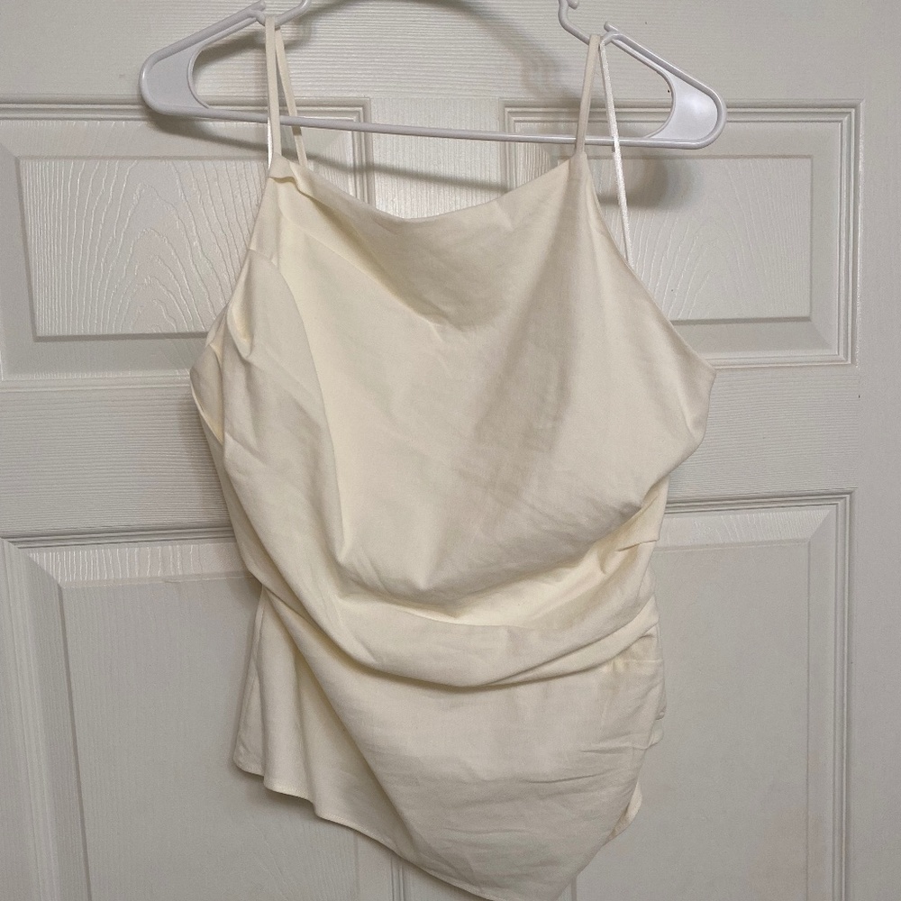 Zara cream dress top sleeveless
